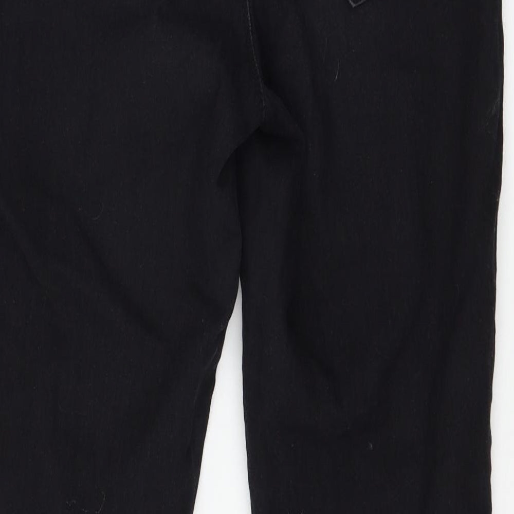 Brand and care label for Denim & Co. women’s black denim jegging jeans, size UK 10, 28-inch leg