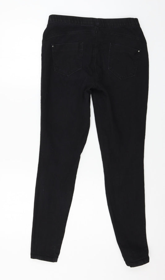 Denim & Co. Womens Black Denim Jegging Jeans Size 10 L28 in