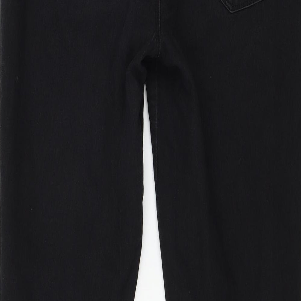 Brand and care label for Denim & Co. women’s black denim jegging jeans, size UK 10, 28-inch leg