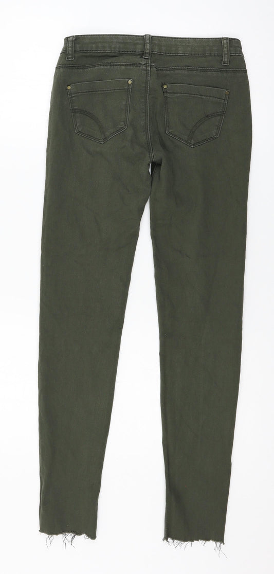 Denim & Co. Womens Green Denim Skinny Jeans Size 8 L28 in