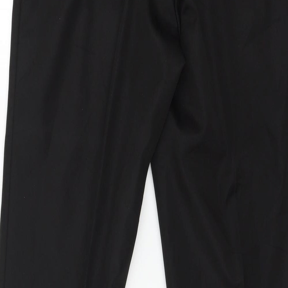 Brand and care label for A&R Collection women’s black trousers, size UK 12, 30-inch leg