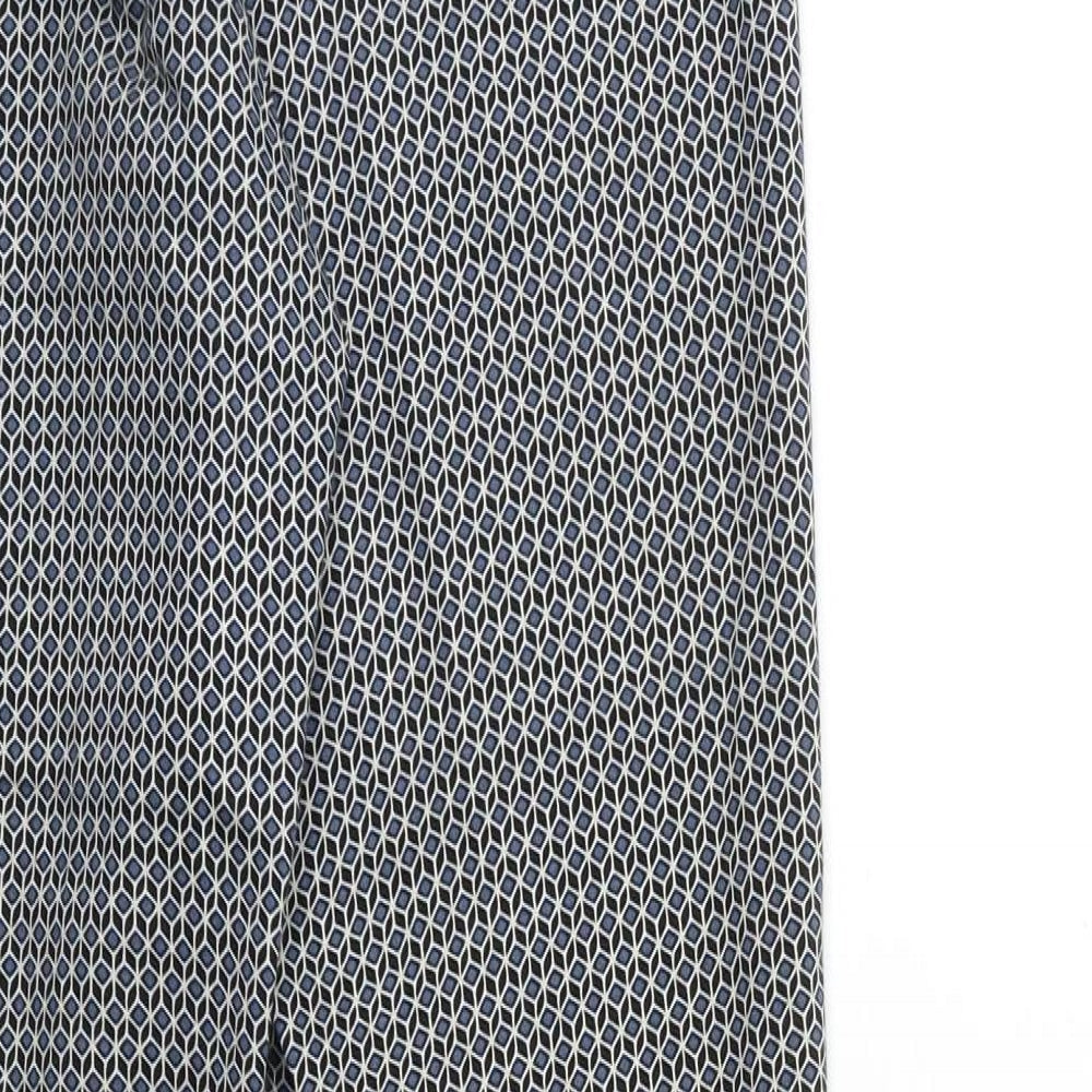 H&M Womens Black Geometric Trousers Size 10 L27 in