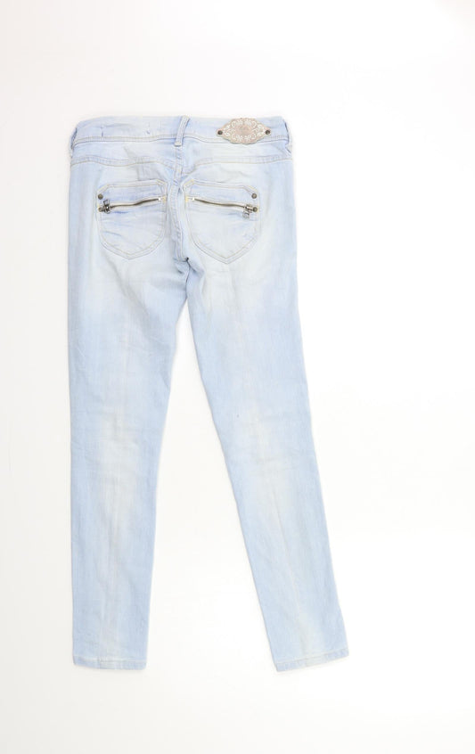 Bershka Womens Blue Denim Skinny Jeans Size 6 L28 in