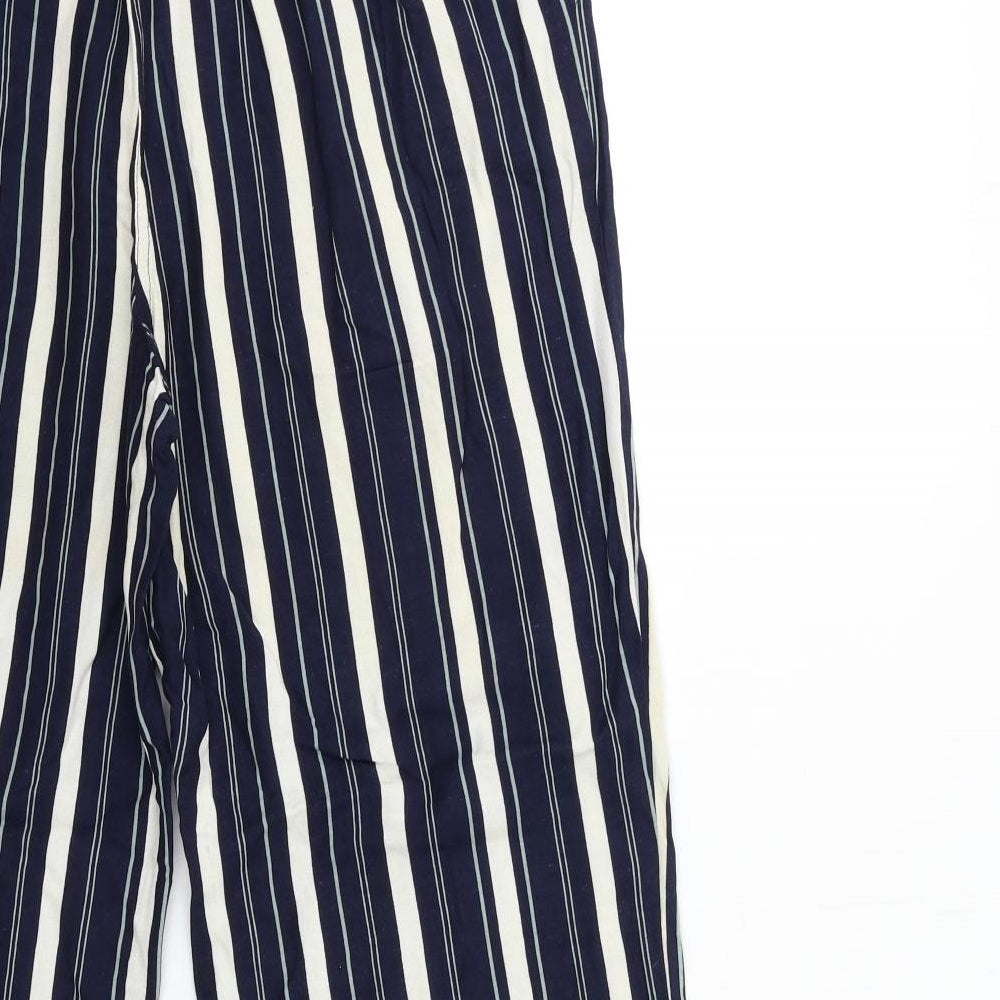 Anthology Womens Blue Striped Trousers Size 12 L26 in