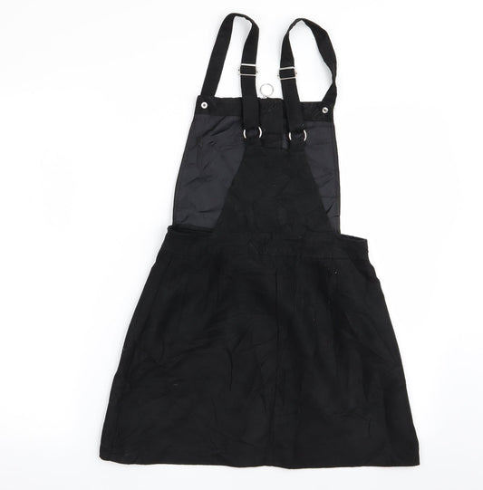 divided# Womens Black Pinafore/Dungaree Dress Size 6