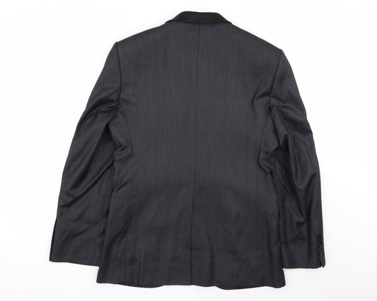 M&C Mens Black Striped Jacket Blazer Size 46