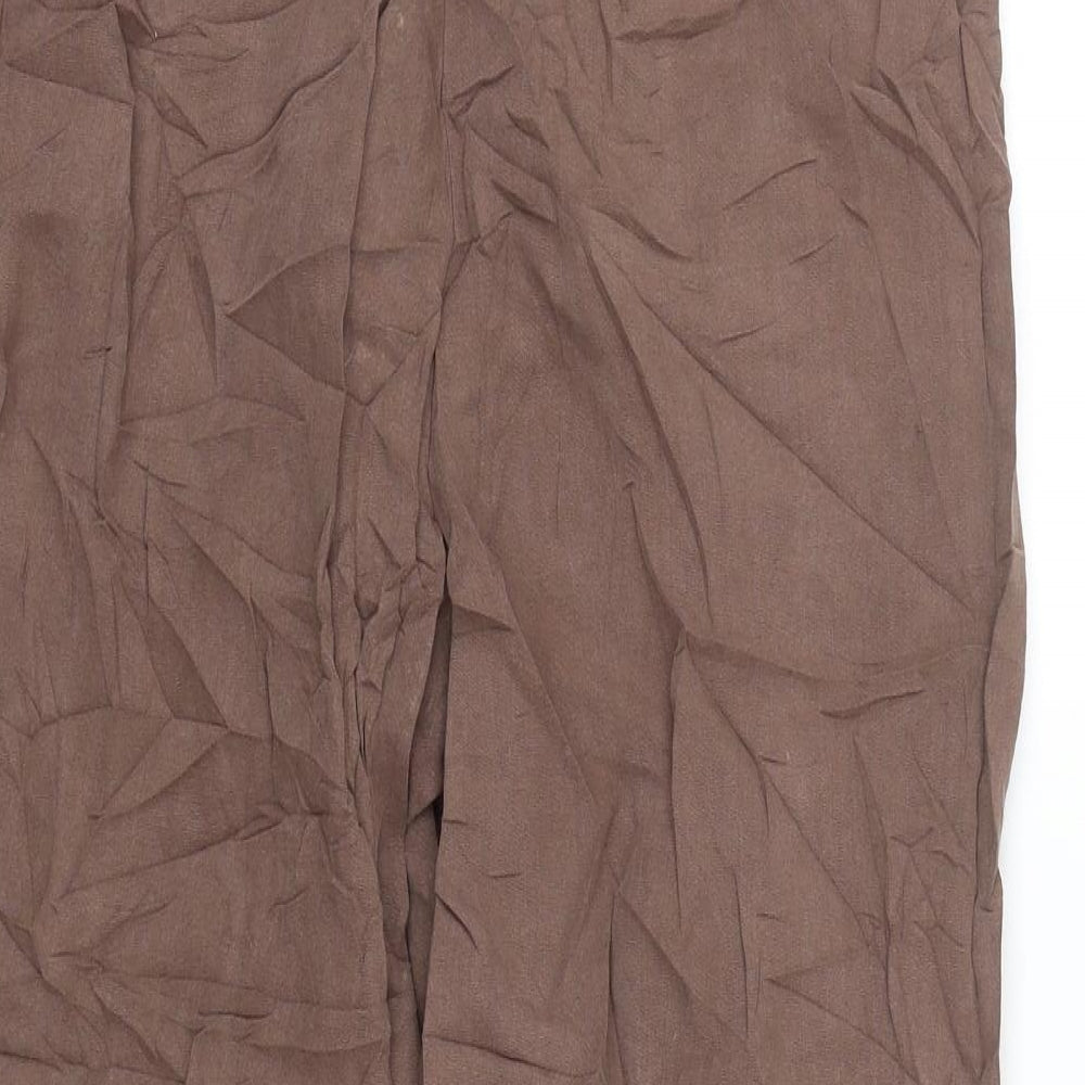 M&S Womens Brown Trousers Size 14 L25 in