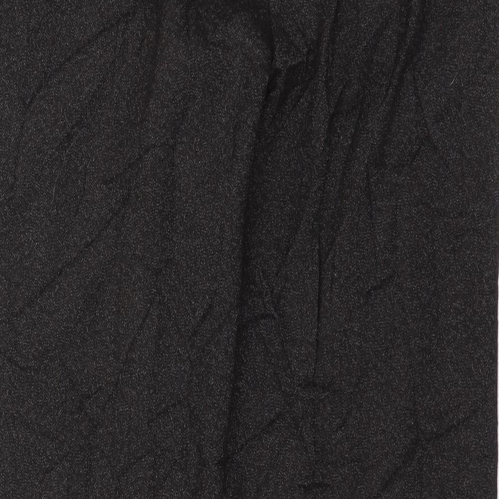 Oscar B Womens Black Herringbone Trousers Size 12 L29 in
