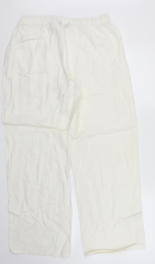 H&H Fashion Womens Ivory Trousers Size L L27 in