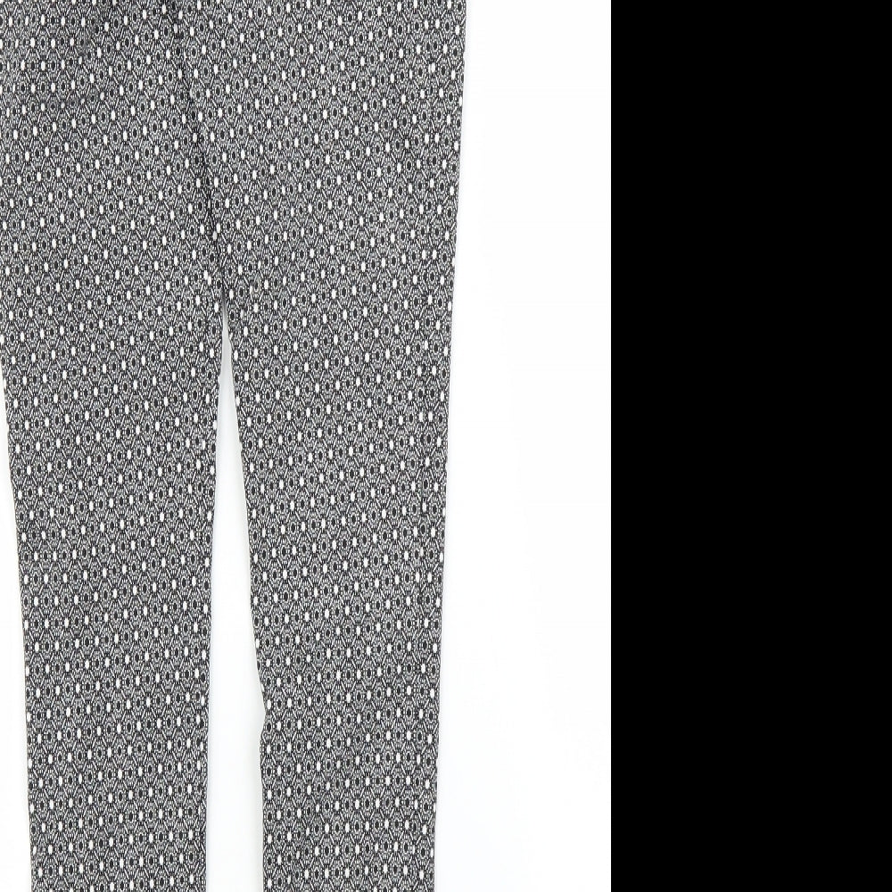 Dorothy Perkins Womens Grey Floral Carrot Trousers Size 8 L24 in