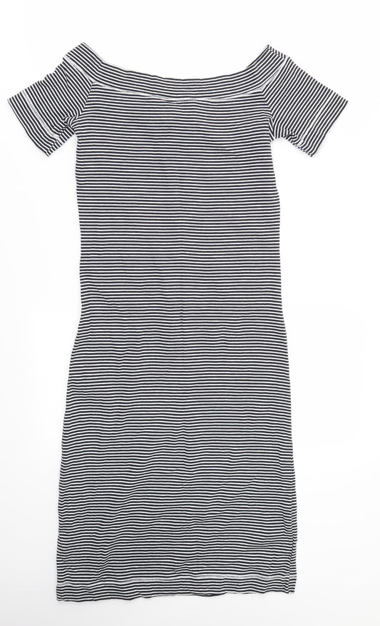 H&M Womens Multicoloured Striped A-Line Size S