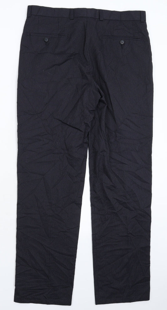 Burton Mens Blue Striped Dress Pants Trousers Size 32 L30 in
