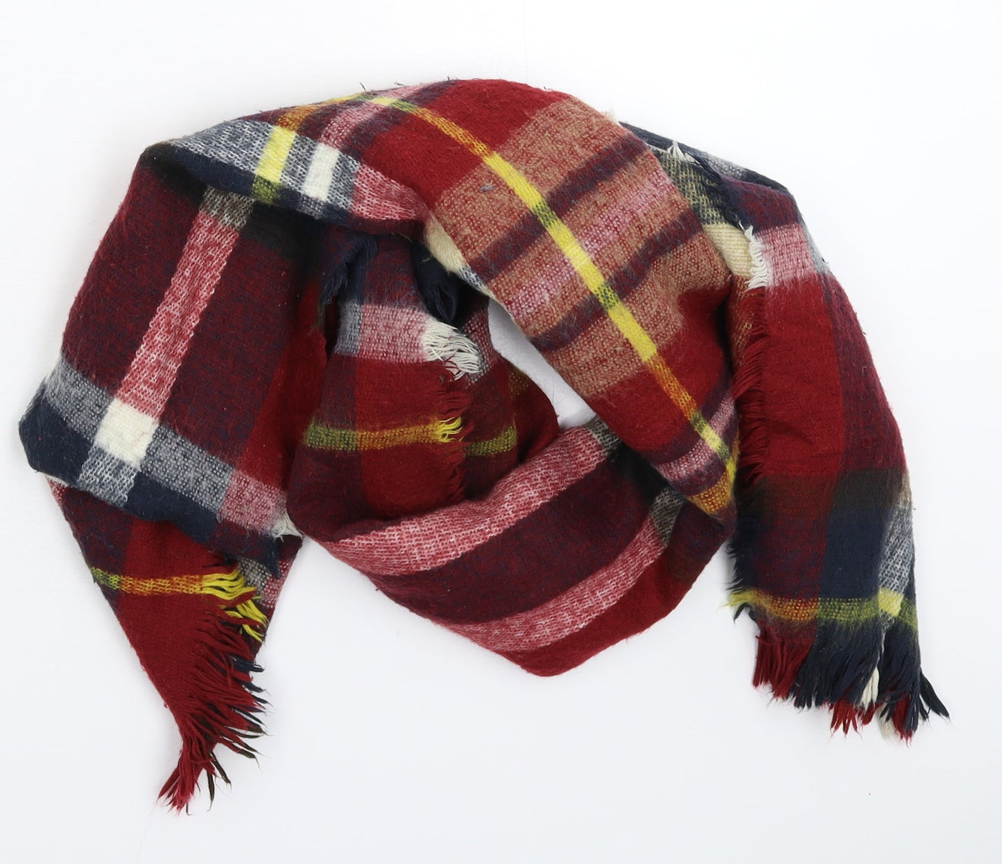 Preworn Womens Multicoloured Check Knit Scarf