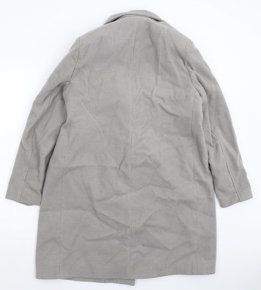 Boohoo Womens Grey Overcoat Coat Size 14