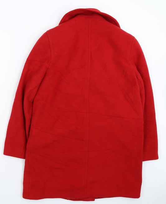 NuAge Womens Red Pea Coat Coat Size 10