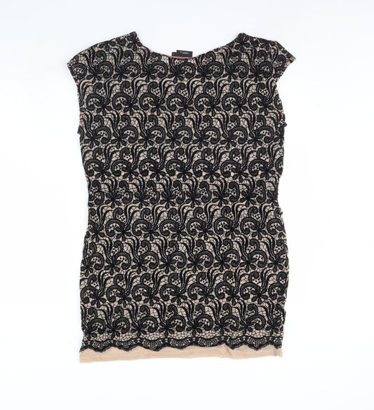 NEXT Womens Black Fair Isle Basic Blouse Size 14