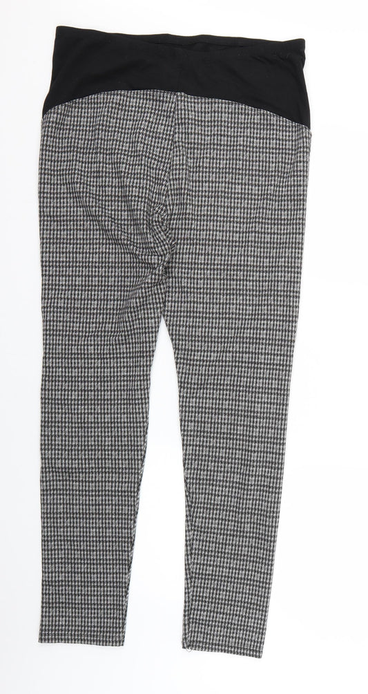 H&M mama Womens Multicoloured Check Trousers Size L L26 in