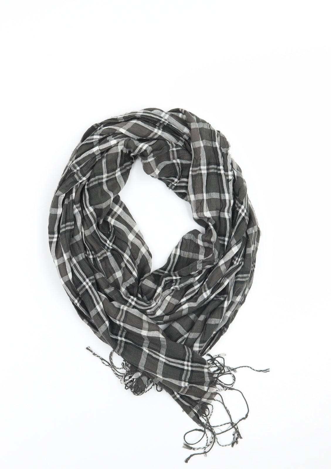 Preworn Womens Grey Check Scarf