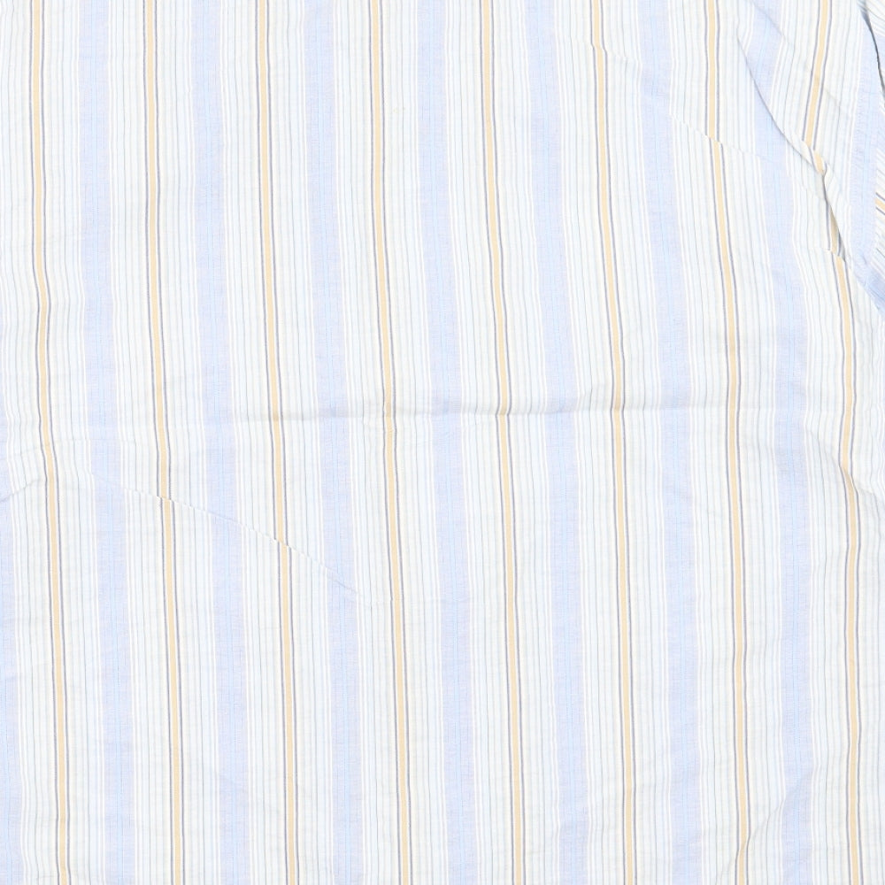 NEXT Mens White Striped Button-Up Size M