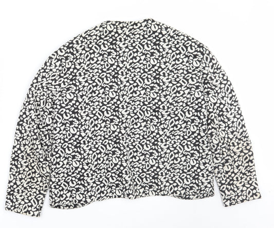 H&M Womens Beige Animal Print Jacket Blazer Size S