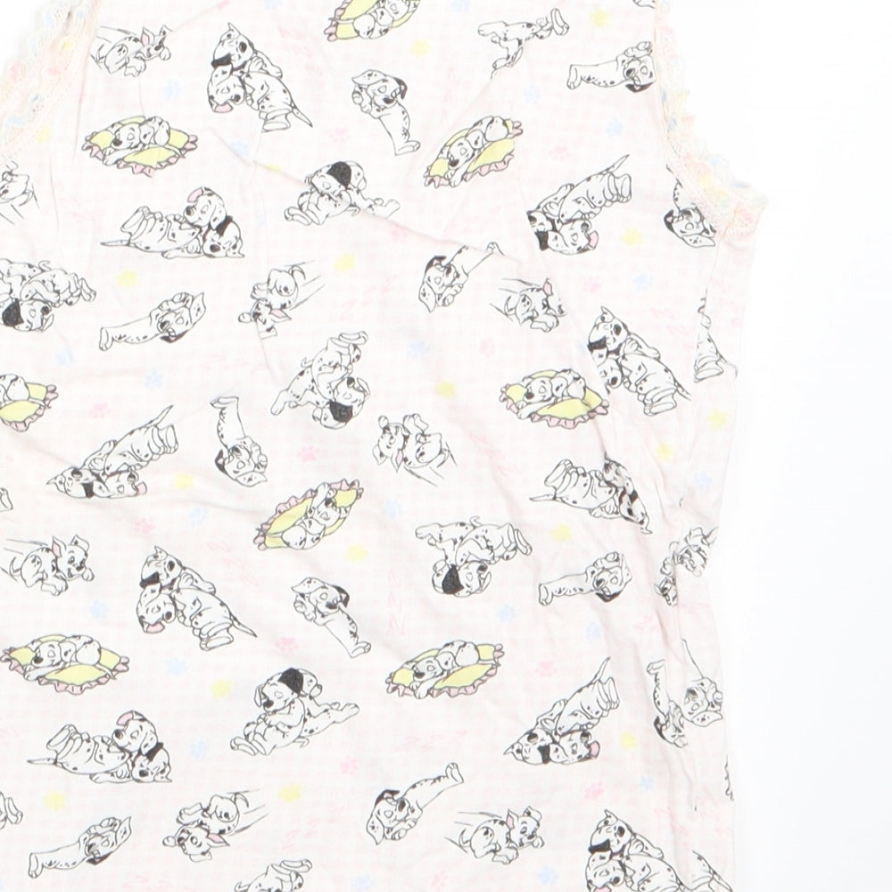 Preworn Girls Pink Animal Print Pyjama Top Size 7-8 Years - Dalmations