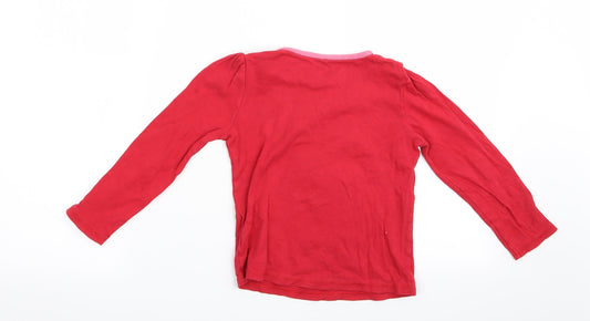 George Girls Red Animal Print Pyjama Top Size 5-6 Years - Polar Bear with hat