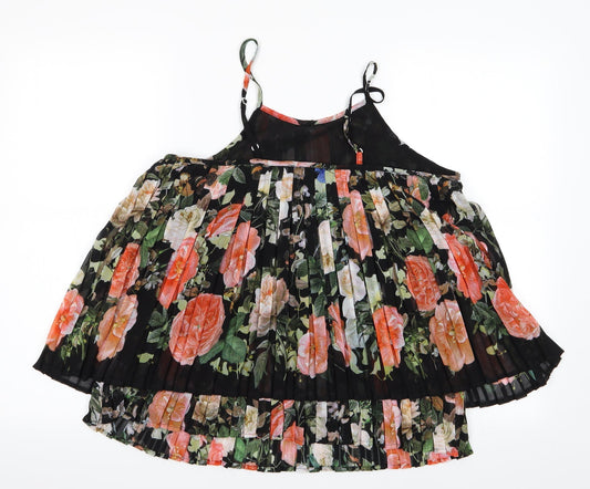 MissKoo Womens Black Floral Camisole Blouse Size M - Layered