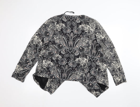 Peacocks Womens Black Floral Jacket Size 14