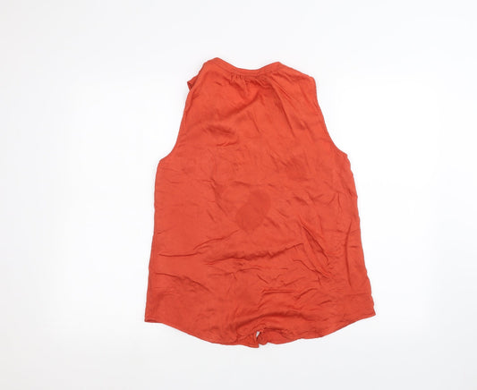 Daniel Rainn Womens Orange Basic Button-Up Size S