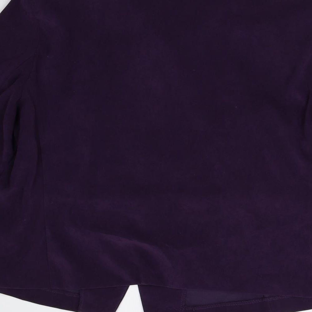 Dressbarn Womens Purple Basic Button-Up Size M