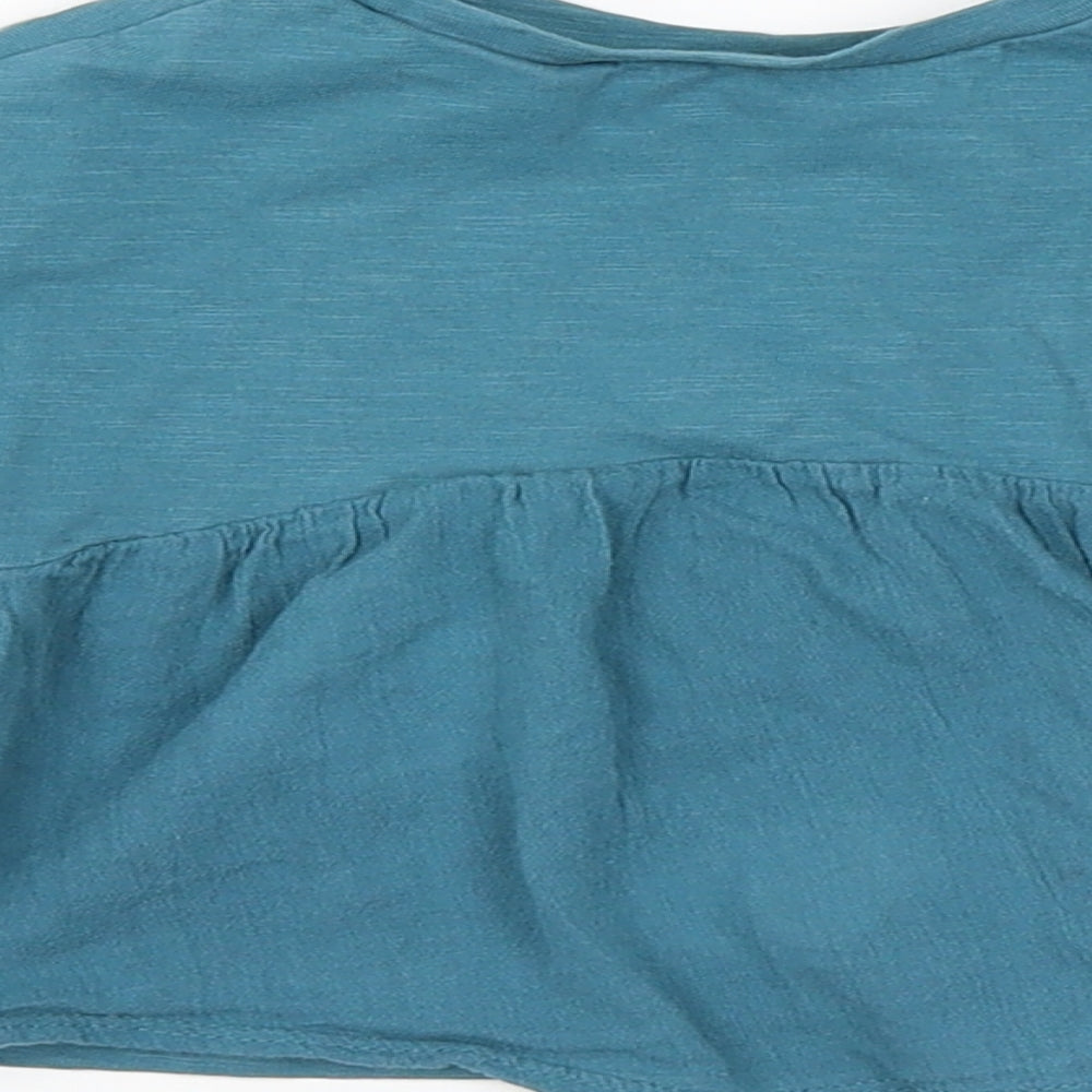 Brand and care label for Next Baby Blue Basic T-Shirt, size 6-9, Months