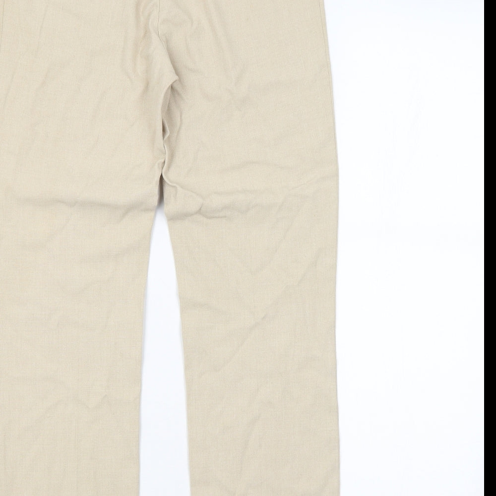 M&S Womens Beige Trousers Size 10 L30 in