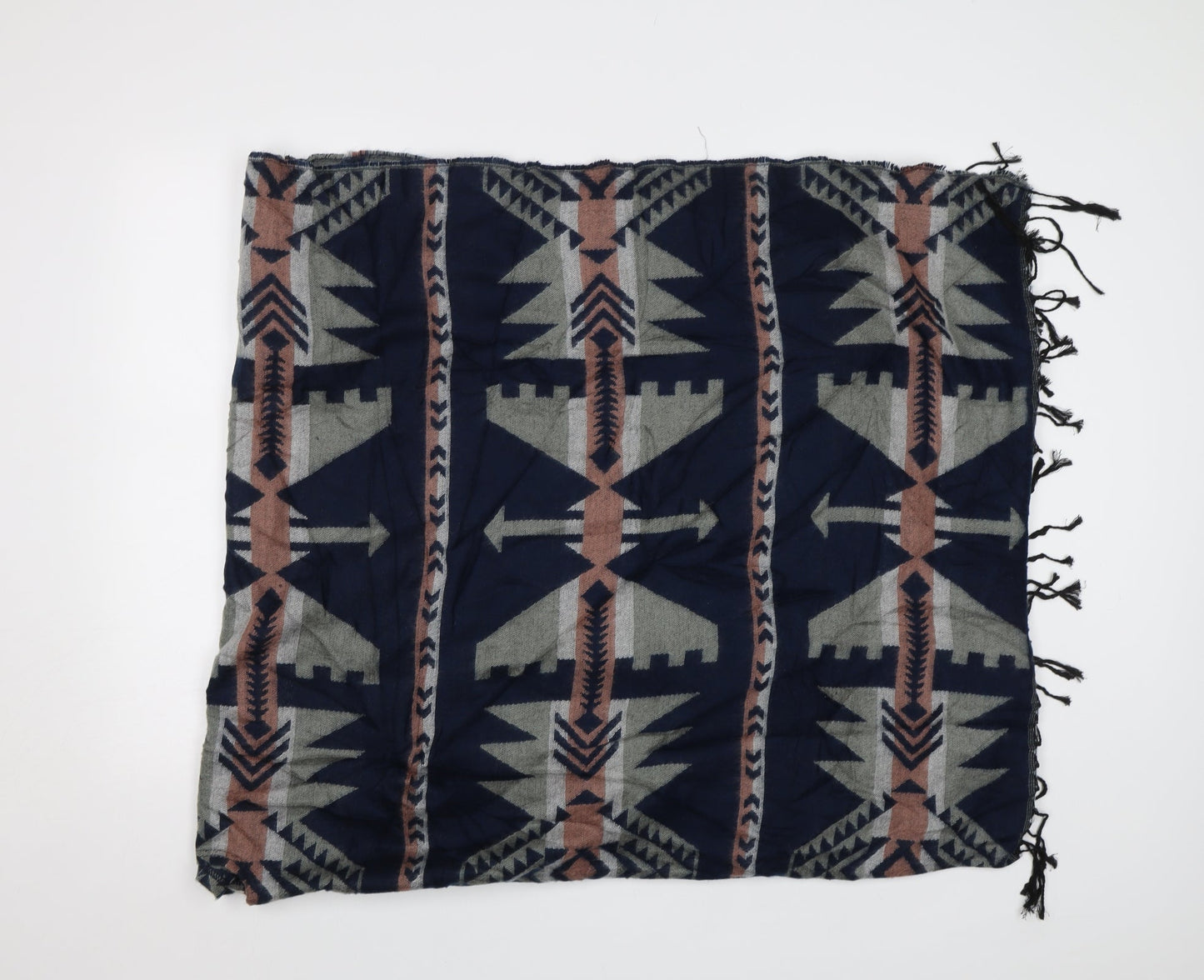 Preqworn Womens Blue Geometric Shawl/Wrap