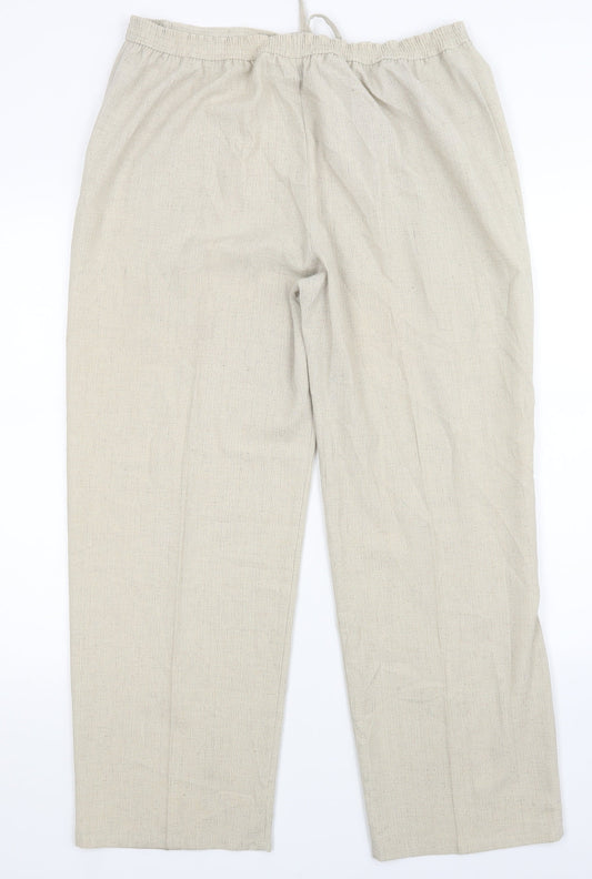 Charade Womens Beige Trousers Size 18 L28 in