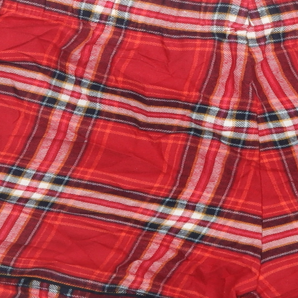 M&S Womens Red Plaid Sleep Shorts