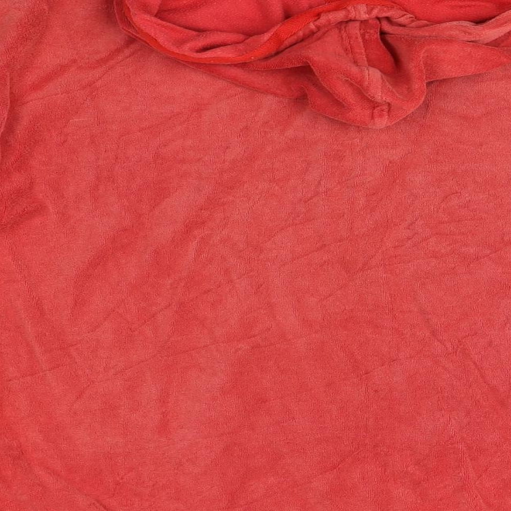 Brand and care label for Papaya women’s red pullover hoodie, size M