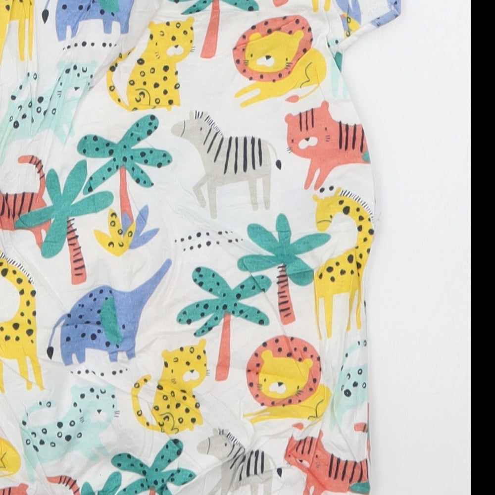 Peacocks Baby Multicoloured Animal Print Babygrow One-Piece Size 3-6 Months - Zoo Animals