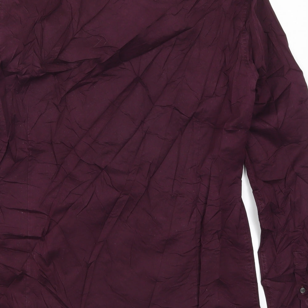 Tiger Mens Purple Button-Up Size L