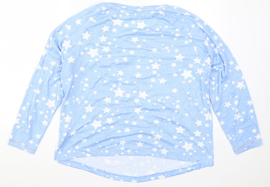 Dorothy Perkins Womens Blue Geometric Top Pyjama Top Size M - Stars