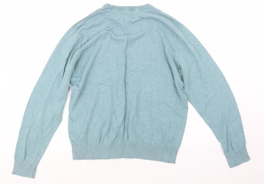 George Mens Blue Knit Pullover Jumper Size M
