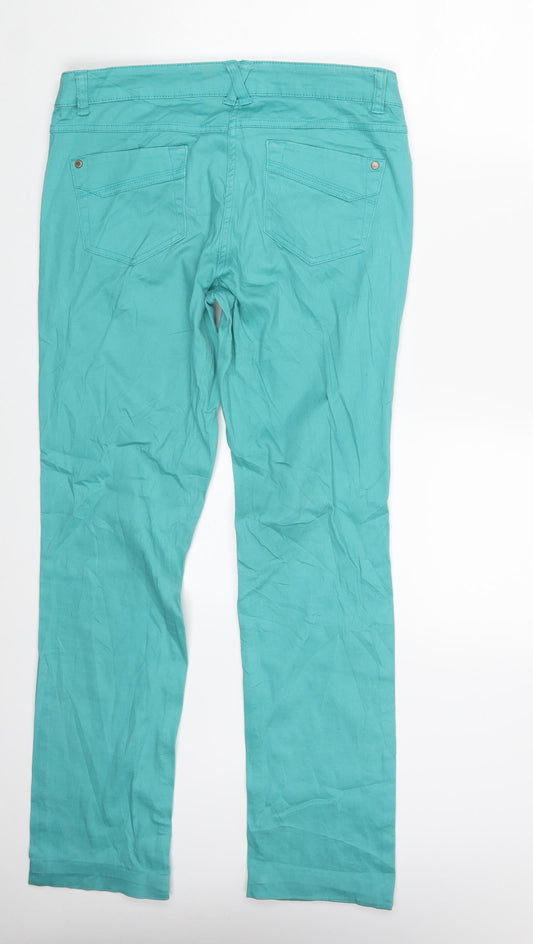 Up Fashion Womens Green Denim Skinny Jeans Size 12 L30 in