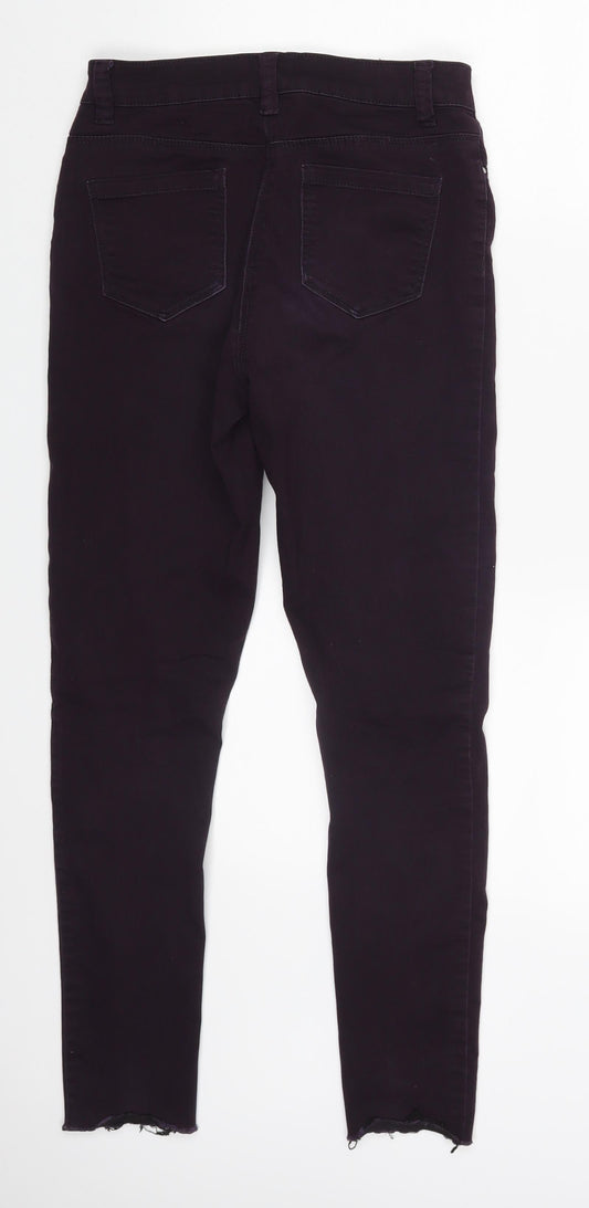 M&Co Womens Purple Denim Skinny Jeans Size 8 L26 in