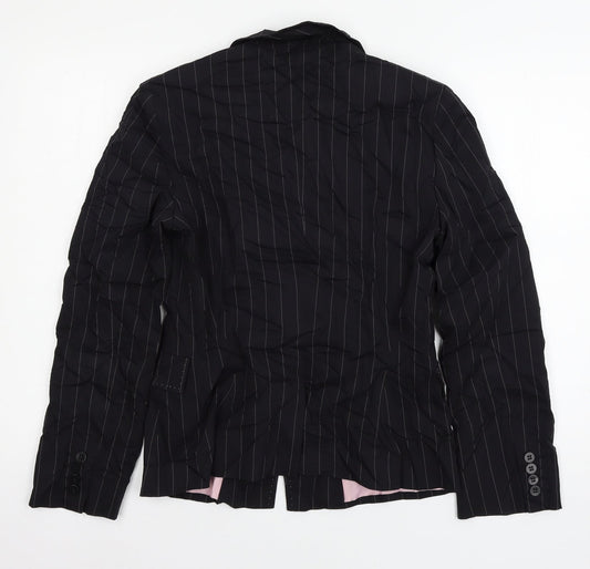 Marks and Spencer Womens Black Striped Jacket Suit Jacket Size 10