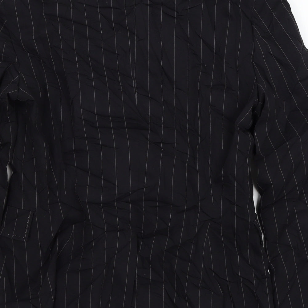 Marks and Spencer Womens Black Striped Jacket Suit Jacket Size 10