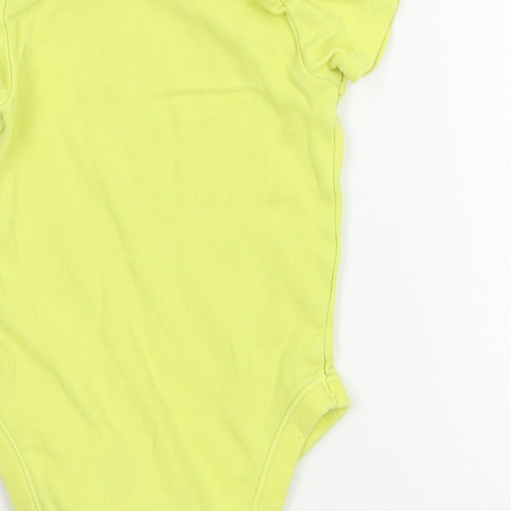 George Girls Yellow Geometric Jersey Babygrow One-Piece Size 9-12 Months - Tiger