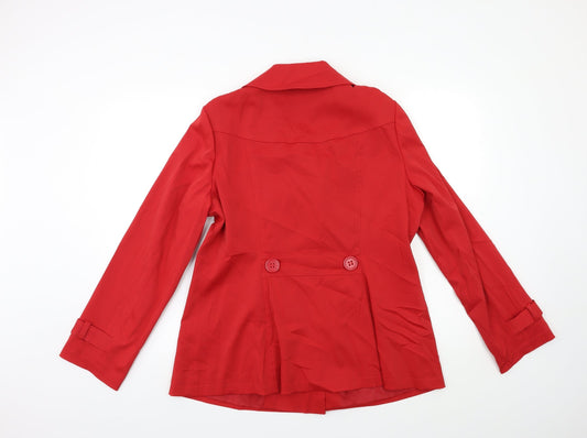 George Womens Red Overcoat Coat Size 16