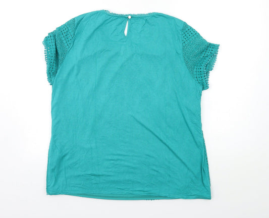 Bonmarché Womens Green Basic T-Shirt Size 10
