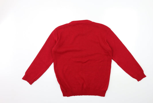 gazelle Mens Red Knit Pullover Jumper Size S