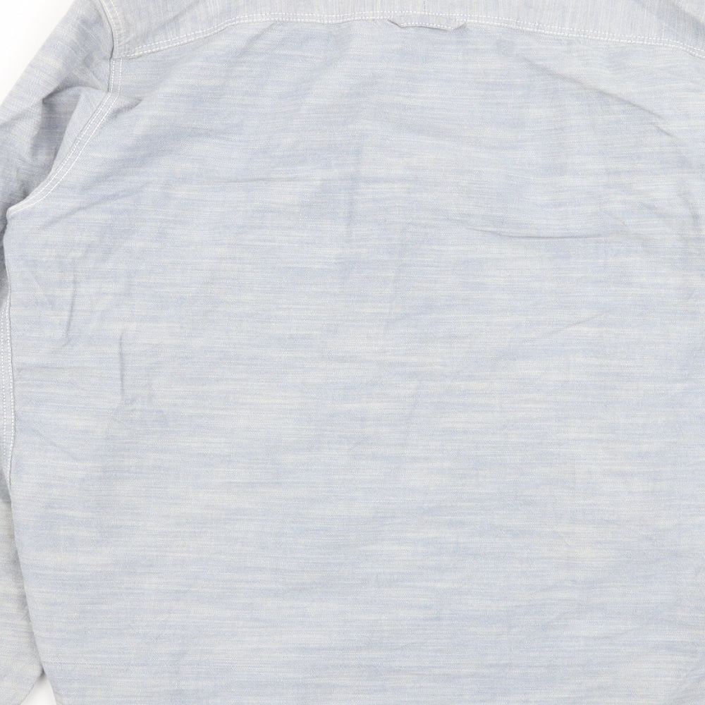 Criminal Mens Blue Button-Up Size M