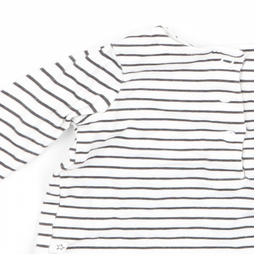 Brand and care label for Next girls’ multicoloured striped basic t-shirt, size 0-3, months